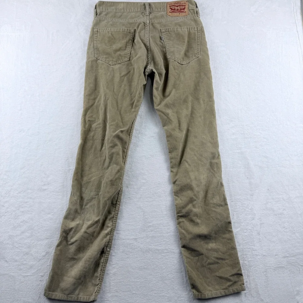 Levi's 511 Slim Fit Corduroy Pants Khaki Tan W30 L32